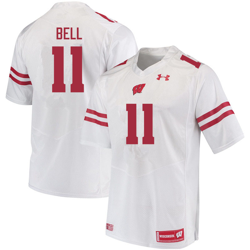 Wisconsin Badgers Men's #11 Skyler Bell NCAA Under Armour Authentic White College Stitched Football Jersey GD40S26VM